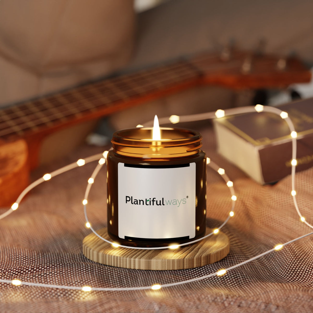 Scented Soy Candle (Multi-Size, Amber Jar)