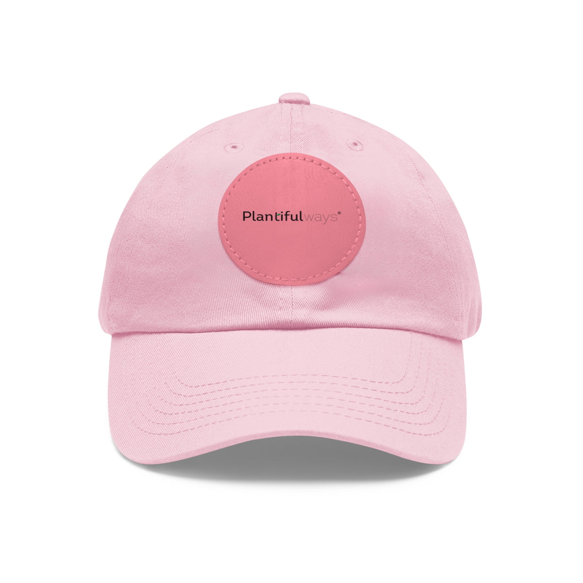 Dad Hat with Leather Patch (Round)